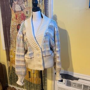 Elegant Multicolor Striped Cardigan Sweater